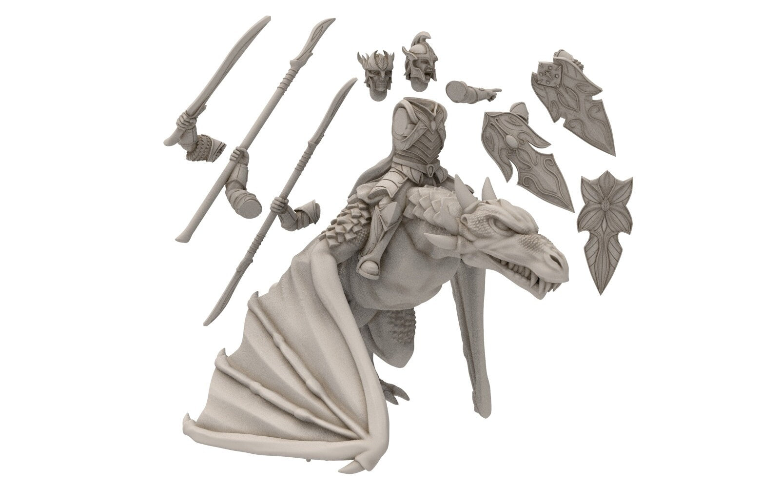 Darkwood - Elite Wyvern riders swords, Middle rings for wargame D&D, Lotr... Personnalisable Modular convertible miniatures Quatermaster3D