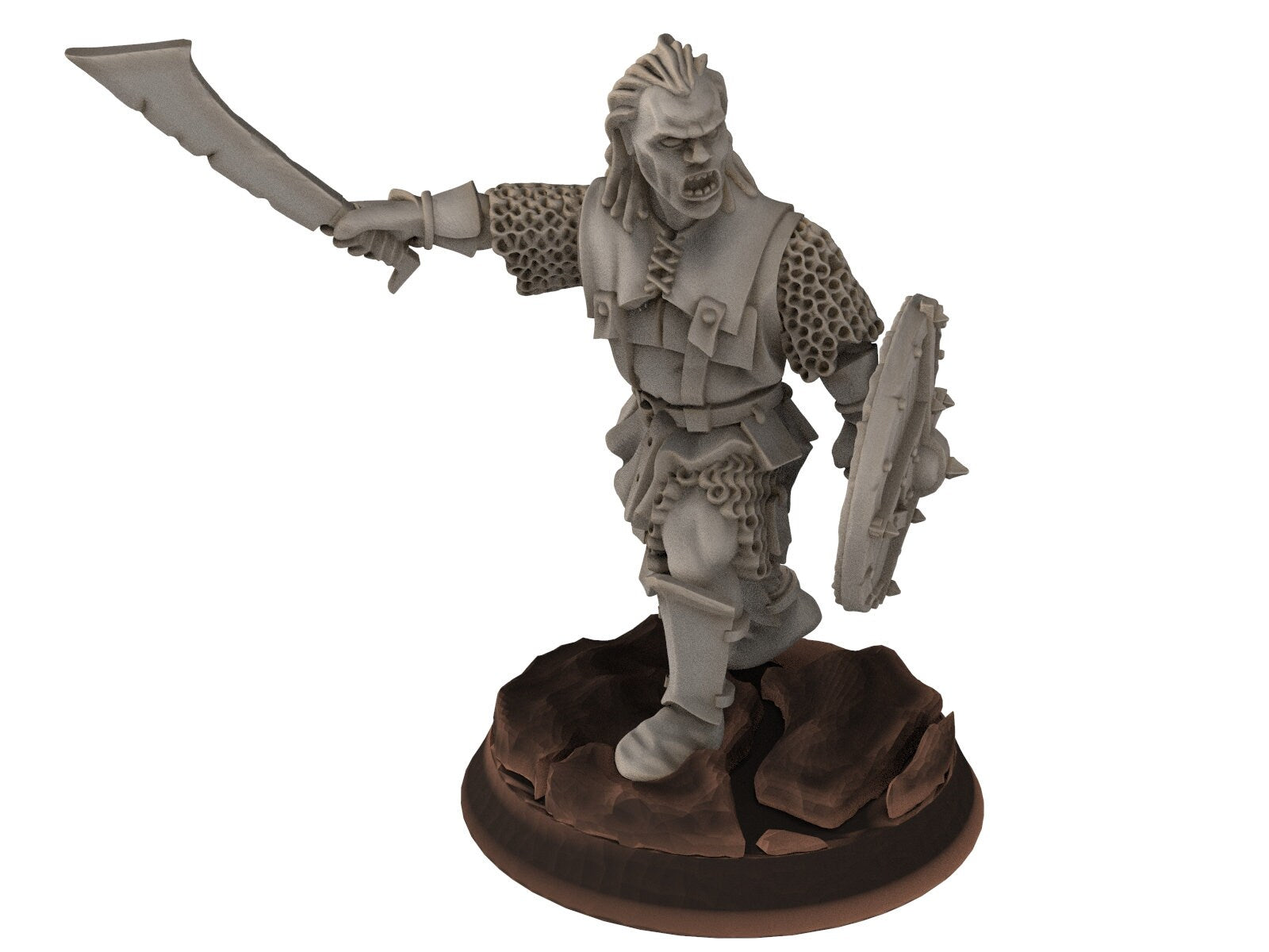 Orc horde - Orc Leader, Orc warriors warband, Middle rings miniatures pour wargame D&D, SDA... Medbury miniatures