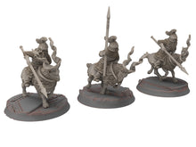 Load image into Gallery viewer, Dwarves - Mountain Goat Riders with spears shield, The Dwarfs of The Mountains, for Lotr, modular customisable posable  Medbury miniatures
