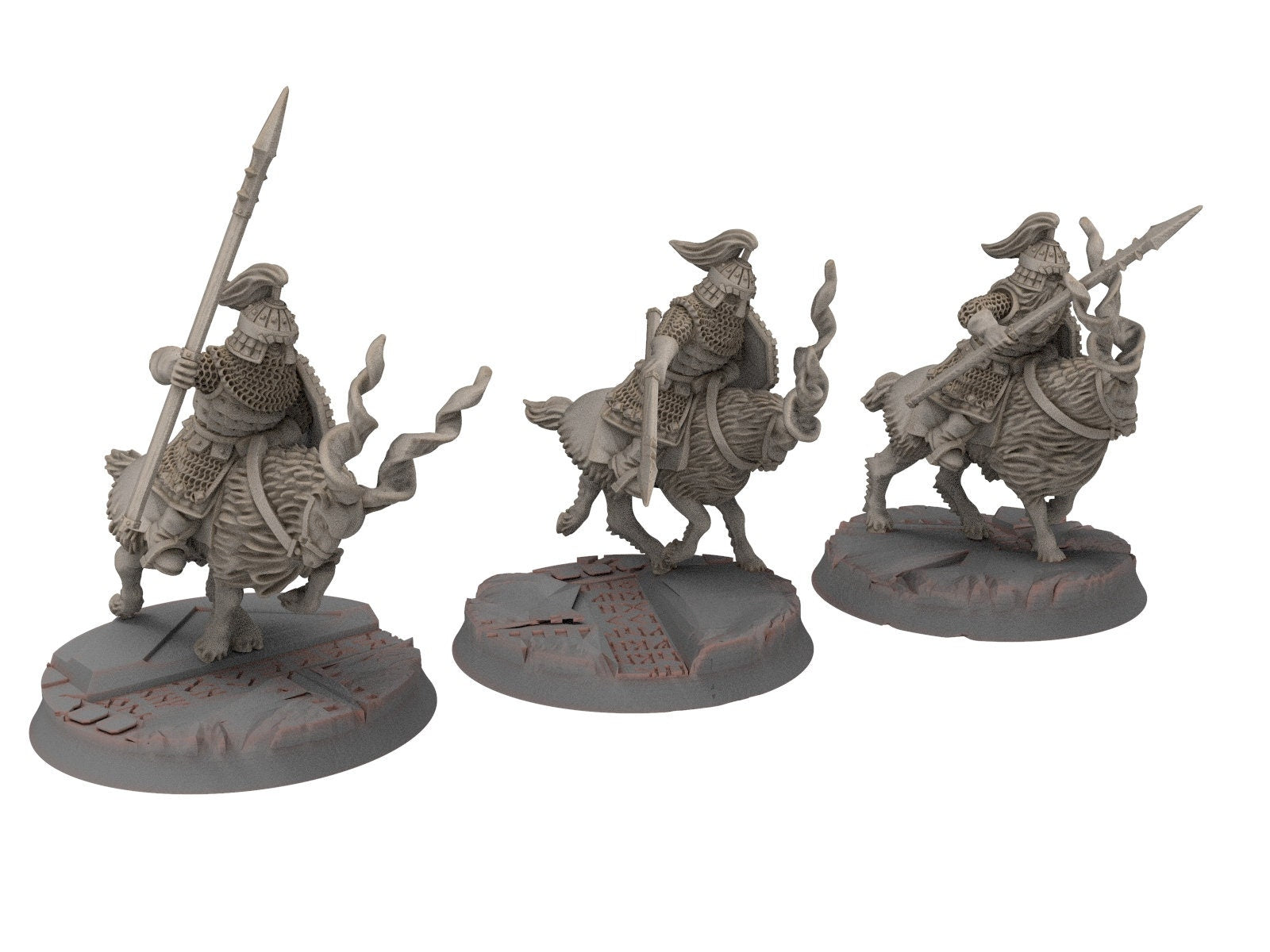 Dwarves - Mountain Goat Riders with spears shield, The Dwarfs of The Mountains, for Lotr, modular customisable posable  Medbury miniatures