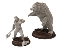 Load image into Gallery viewer, Bearnings - Bearn human and Bear form, Middle rings miniatures for wargame D&amp;D, Lotr...
