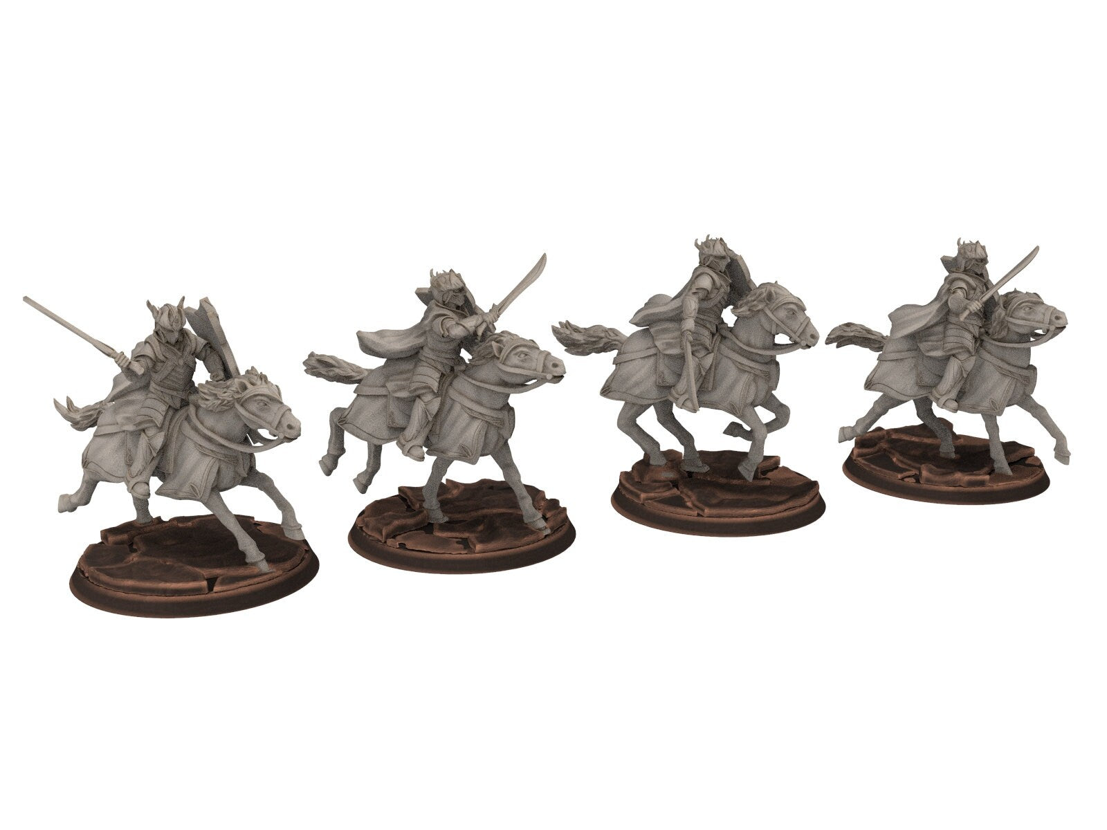 Darkwood - Armoured Wood elves Cavalry, Middle rings for wargame D&D, Lotr... Personnalisable Modular convertible miniatures Quatermaster3D