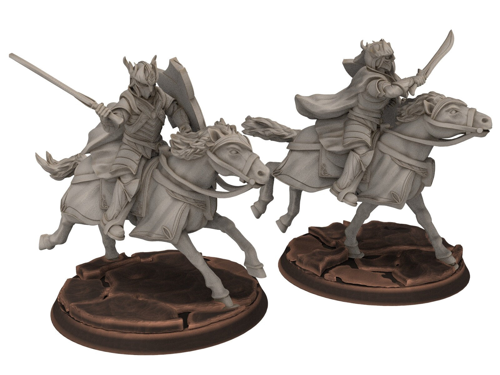 Darkwood - Armoured Wood elves Cavalry, Middle rings for wargame D&D, Lotr... Personnalisable Modular convertible miniatures Quatermaster3D