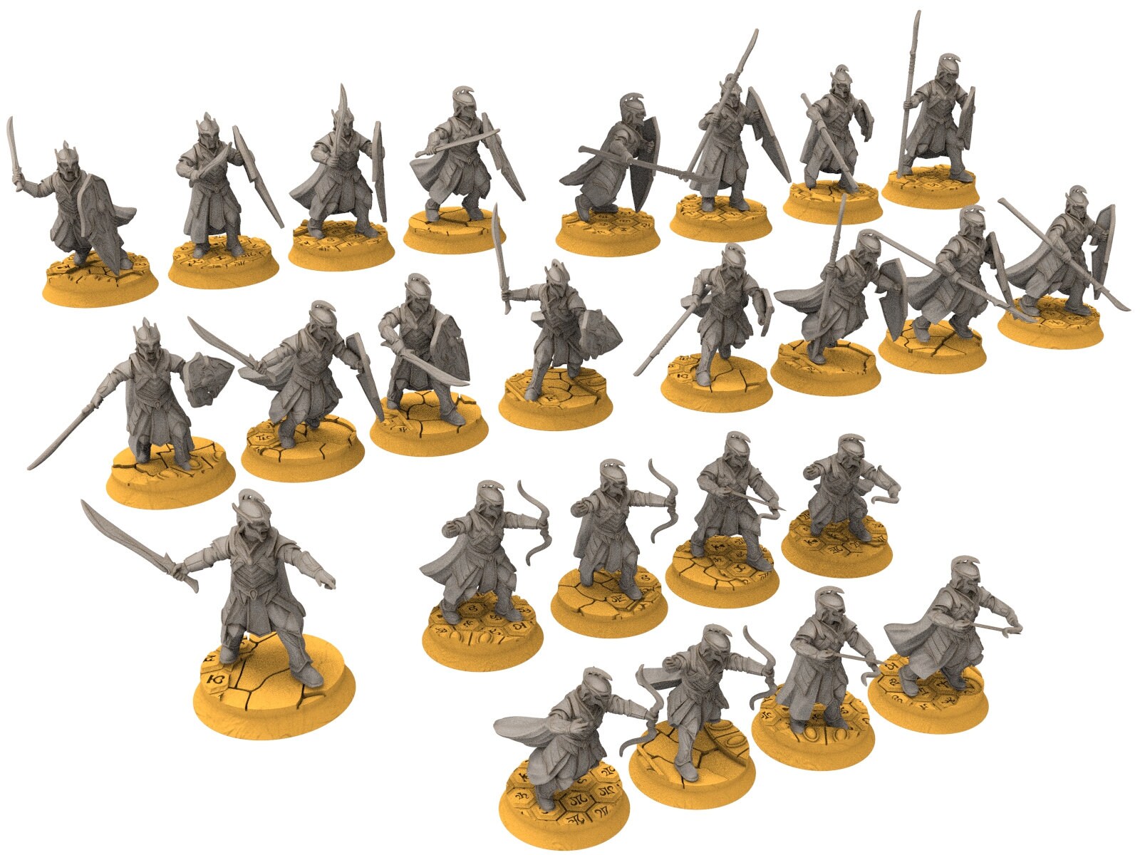 Rivandall - Archers Bowmen, Last elves from the West, Middle rings for wargame D&D, Lotr... Modular convertible miniatures Quatermaster3D