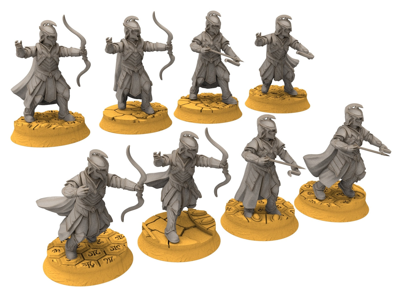 Rivandall - Archers Bowmen, Last elves from the West, Middle rings for wargame D&D, Lotr... Modular convertible miniatures Quatermaster3D