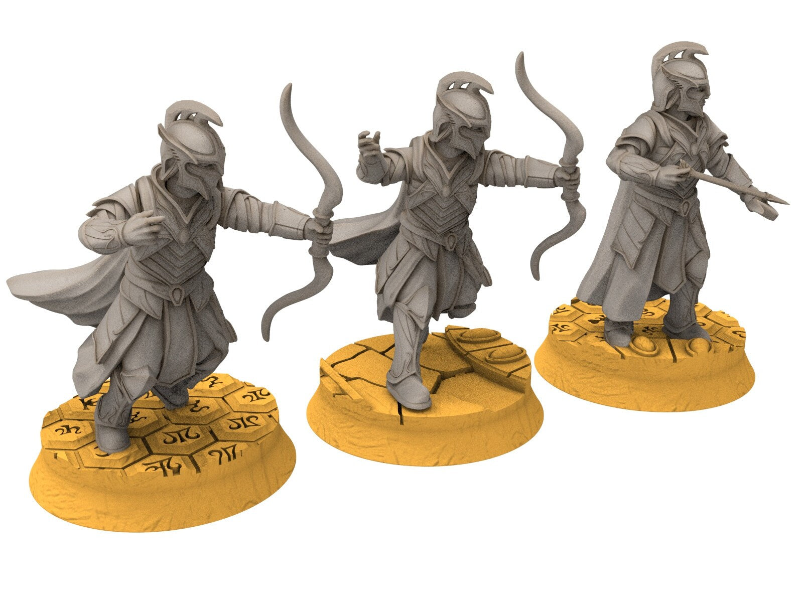 Rivandall - Archers Bowmen, Last elves from the West, Middle rings for wargame D&D, Lotr... Modular convertible miniatures Quatermaster3D