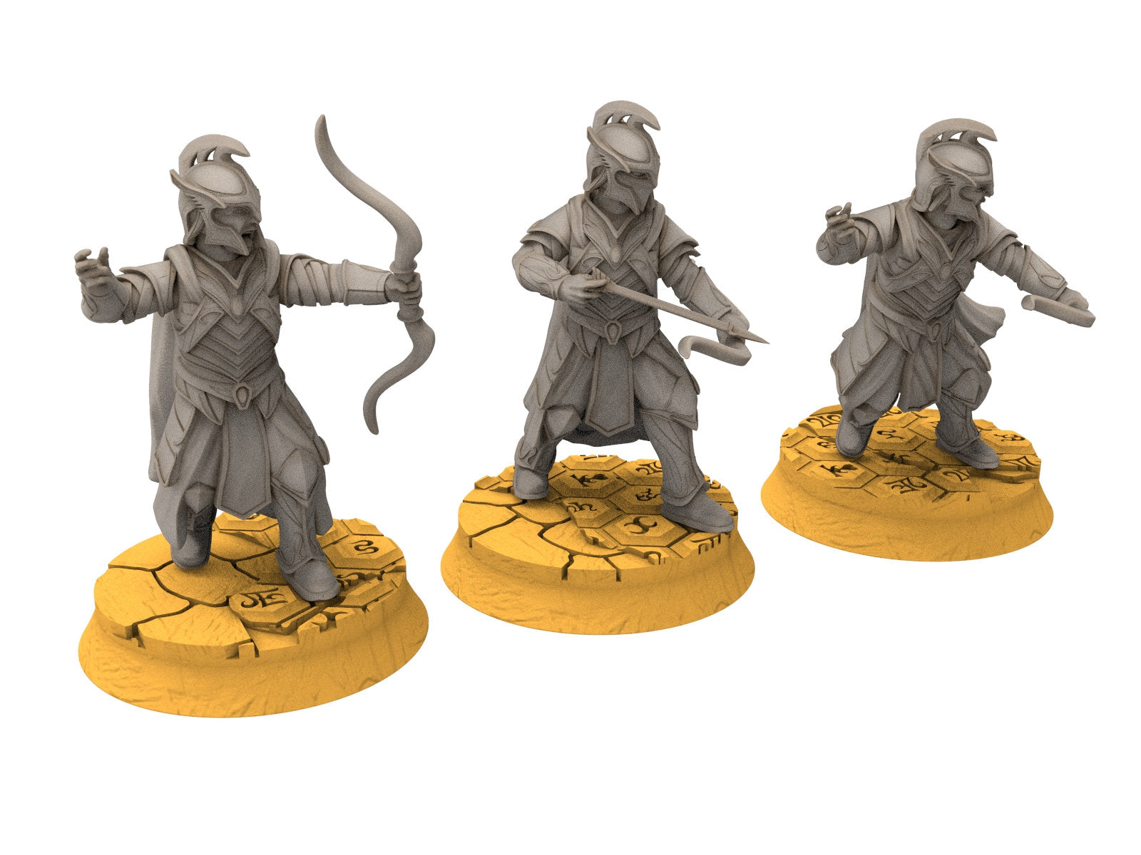 Rivandall - Archers Bowmen, Last elves from the West, Middle rings for wargame D&D, Lotr... Modular convertible miniatures Quatermaster3D