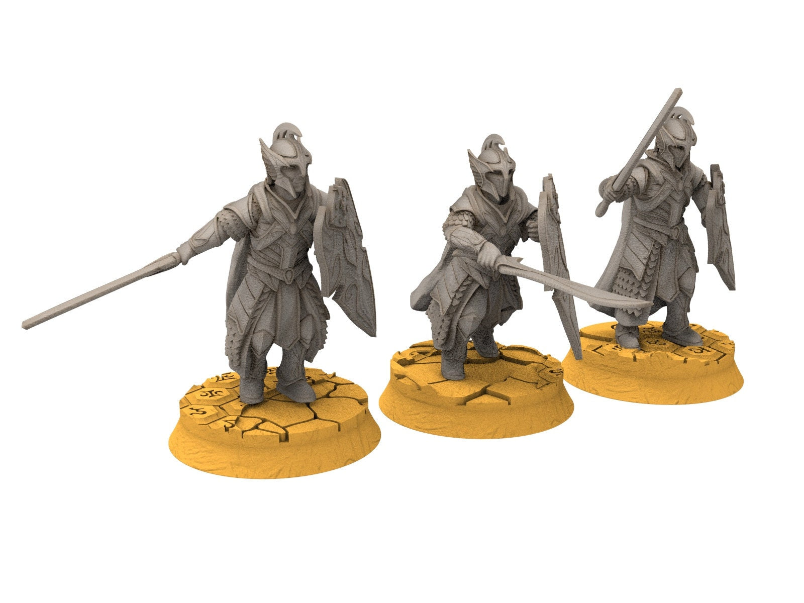 Rivandall - King guards, elves from the West, Middle rings for wargame D&D, Lotr... Modular convertible miniatures Quatermaster3D