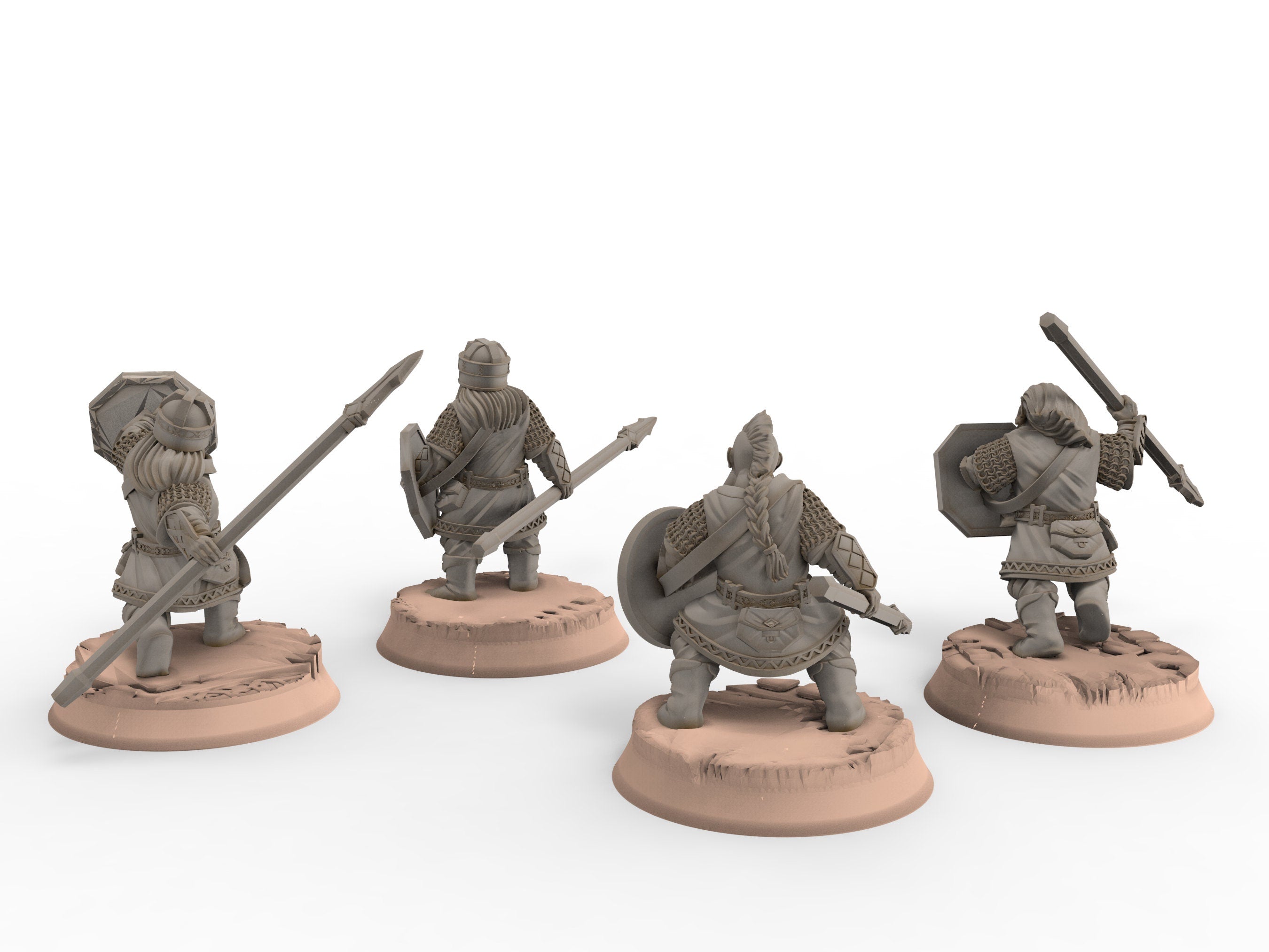 Dwarves - Kalak Spearmen, The Dwarfs of The Mountains, for Lotr, Khurzluk Miniatures