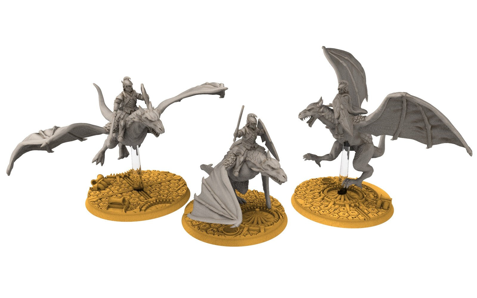 Rivandall - Wyvern riders with swords, Last elves from the West, Elf Middle rings for wargame D&D, Lotr... Modular convertible miniatures 