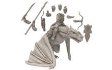 Load image into Gallery viewer, Darkwood - Wyvern riders wih swords, Middle rings for wargame D&amp;D, Lotr... Personnalisable Modular convertible miniatures Quatermaster3D
