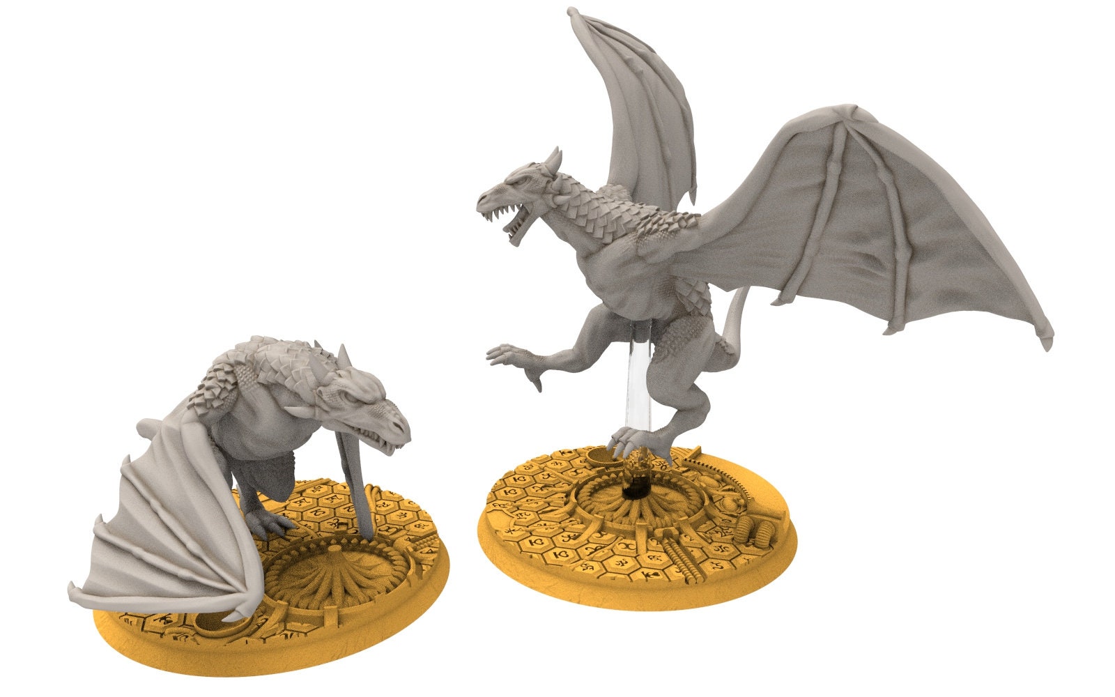 Easterlings - Untamed savage wyverns, Middle rings for wargame D&D, Lotr... Personnalisable Modular convertible miniatures Quatermaster3D