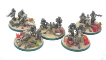 Load image into Gallery viewer, Imperial Army - Mortar Team, Heavy Support Weapons, infantry, post apocalyptic empire, modular miniatures usable for tabletop wargame.
