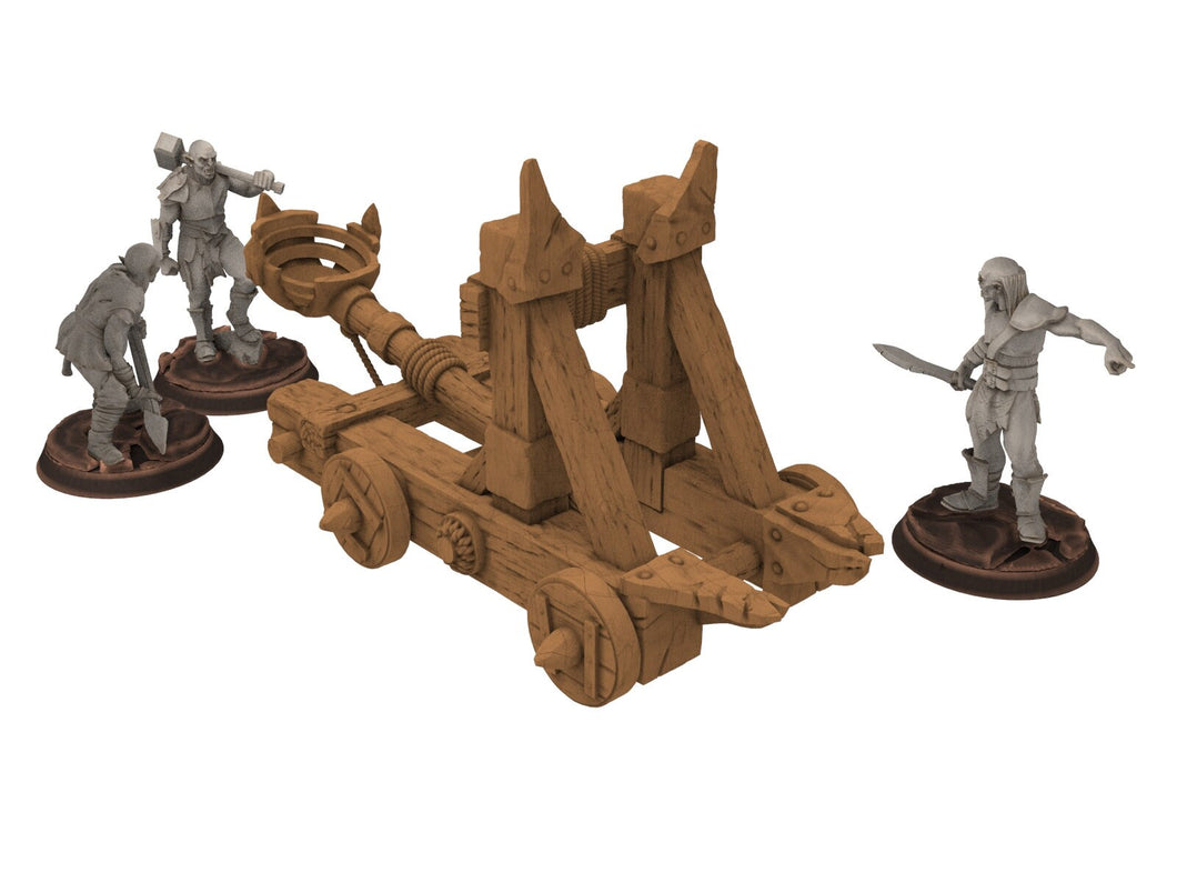 Orcs horde - Catapult - Assault Orcs, ruined city river warband, Middle rings miniatures for wargame D&D, Lotr... The Printing Goes Ever On
