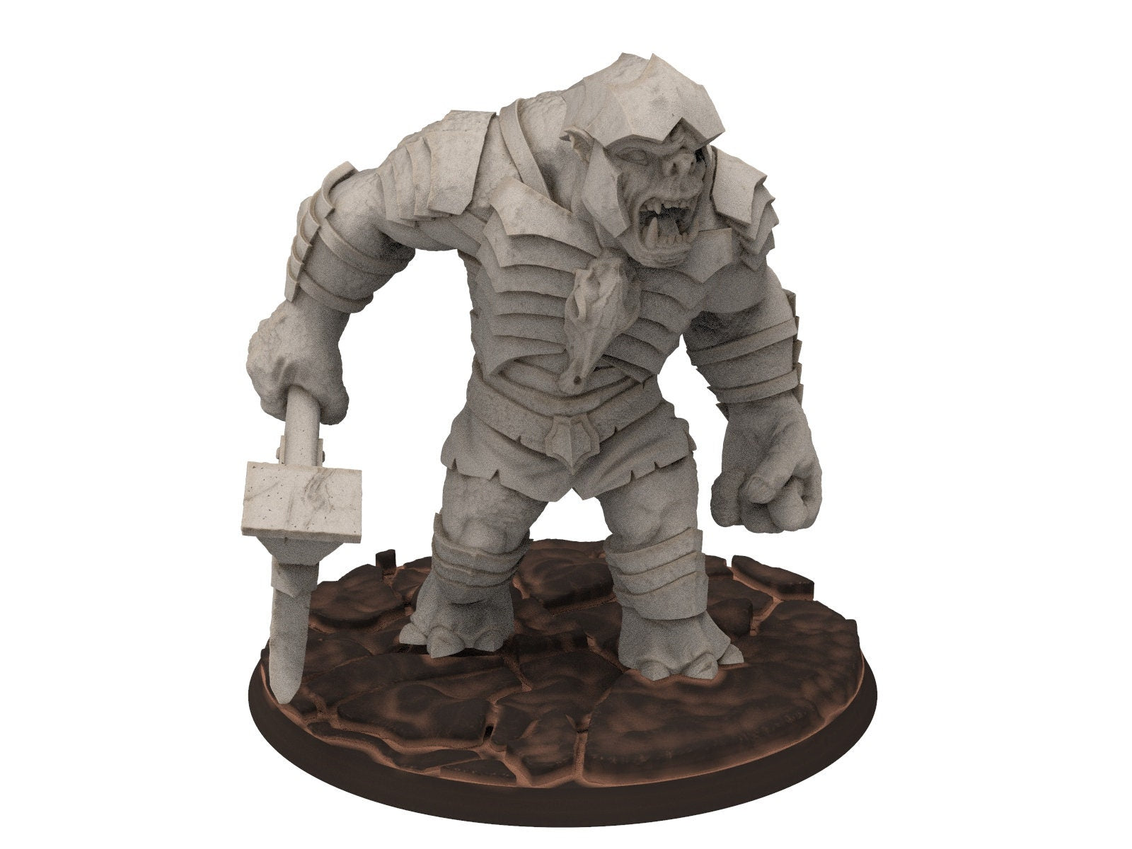 Orcs horde - War Troll - Assault Orcs, ruined city River siege, Middle rings miniatures for wargame D&D, Lotr... The Printing Goes Ever On