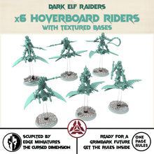 Load image into Gallery viewer, Dark city - x6 Arena Cult Speed Freaks Hoverboard Riders warriors Dark elves raiders eldar drow, Modular convertible 3D printed miniatures
