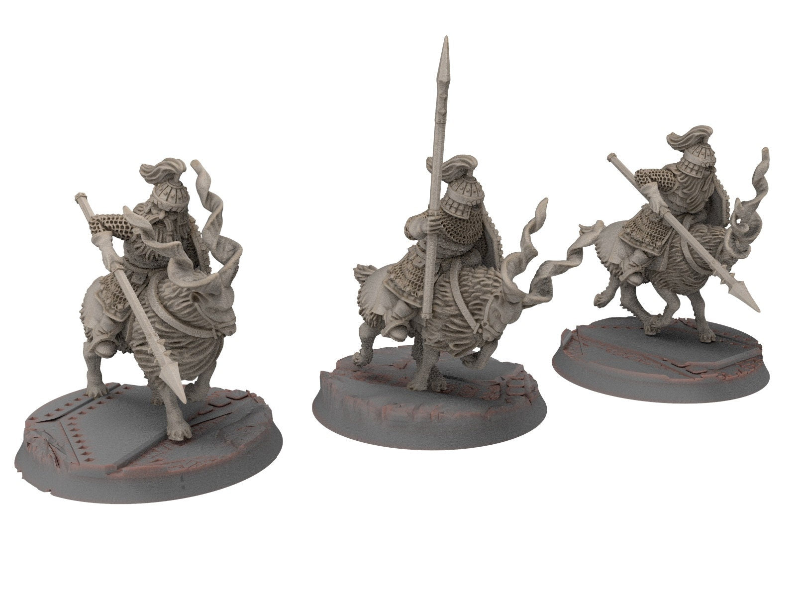 Dwarves - Mountain Goat Riders with spears shield, The Dwarfs of The Mountains, for Lotr, modular customisable posable  Medbury miniatures