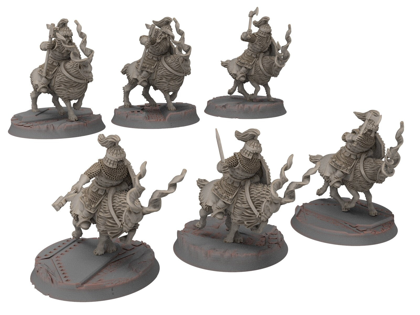 Dwarves - Mountain Goat Riders with Axe Hammer, The Dwarfs of The Mountains, for Lotr, modular customisable posable  Medbury miniatures