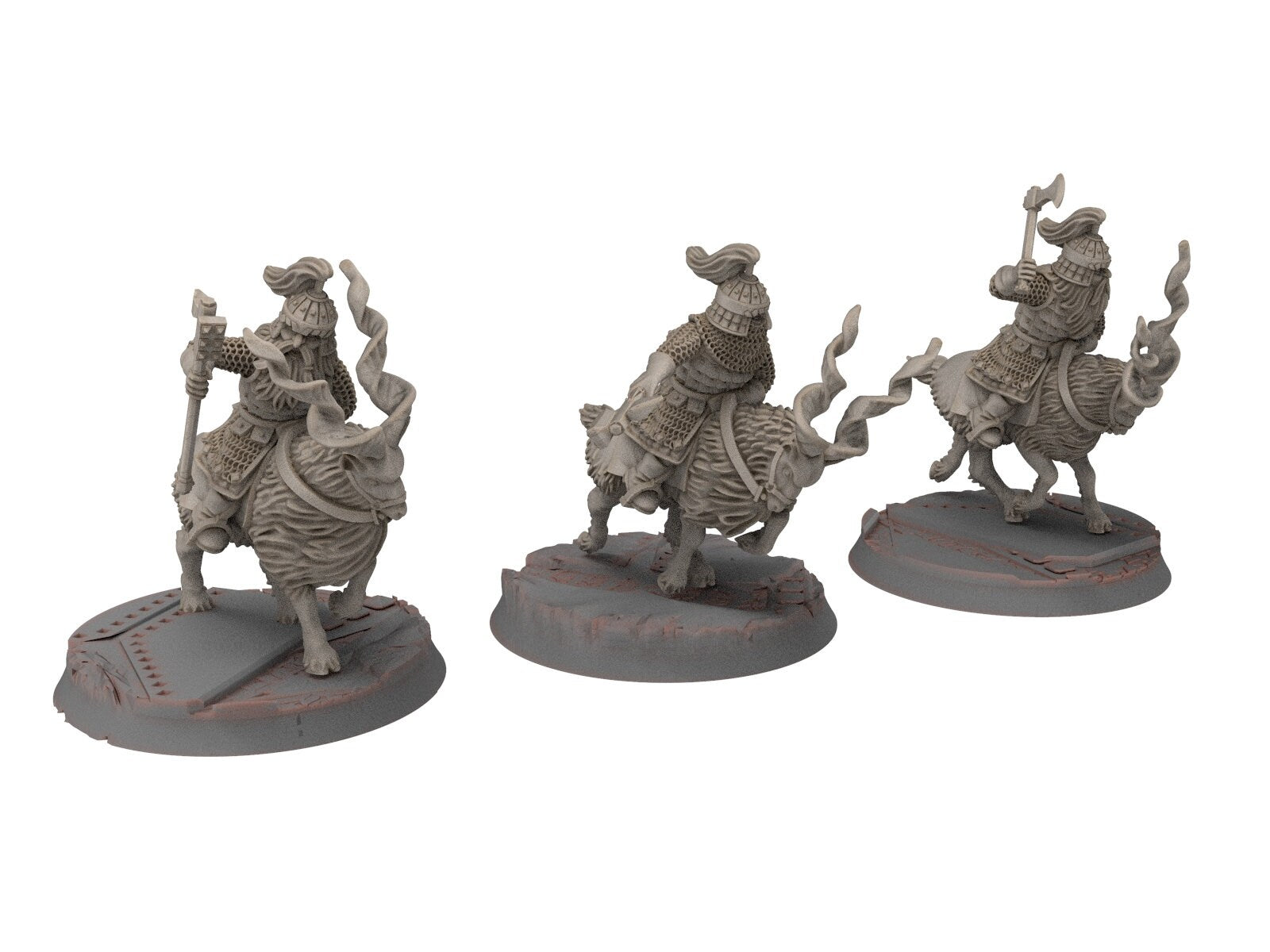 Dwarves - Mountain Goat Riders with Axe Hammer, The Dwarfs of The Mountains, for Lotr, modular customisable posable  Medbury miniatures