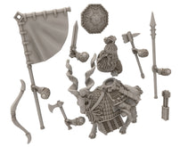 Load image into Gallery viewer, Dwarves - Mountain Goat Cataphracts Axe Hammer, The Dwarfs of The Mountains, for Lotr, modular customisable posable  Medbury miniatures
