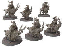 Load image into Gallery viewer, Dwarves - Mountain Goat Cataphracts Banner Bearer, The Dwarfs of The Mountains, for Lotr, modular customisable posable  Medbury miniatures
