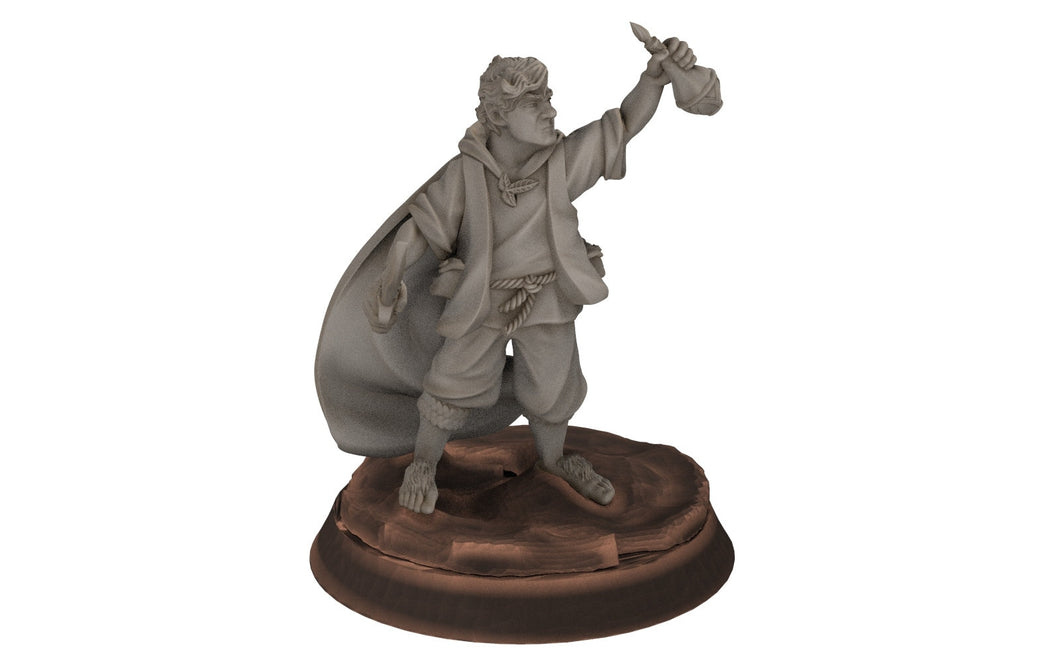 Halfmen - Samuel the brave and the spider old Gnome Halfling, Middle rings miniatures , for Lotr, The Printing Goes Ever On