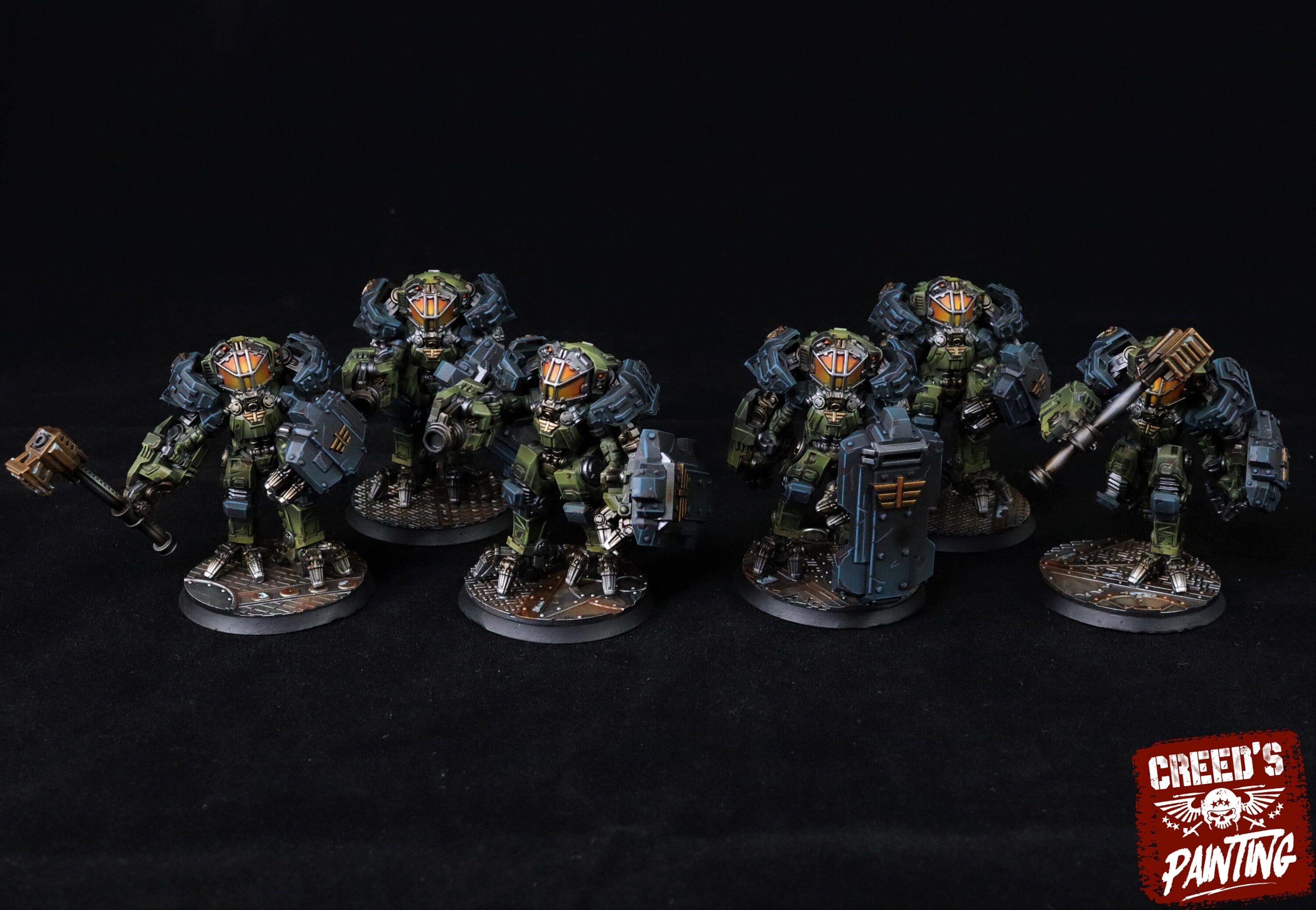 Rundsgaard - Orcus Exosuits, imperial infantry, post-apocalyptic empire, usable for tabletop wargame.