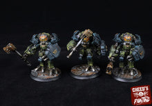 Load image into Gallery viewer, Rundsgaard - Orcus Exosuits, imperial infantry, post-apocalyptic empire, usable for tabletop wargame.
