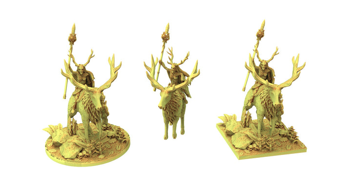 Sylvan Elves - Lord on deer with spear, forest keeper, nature's defender