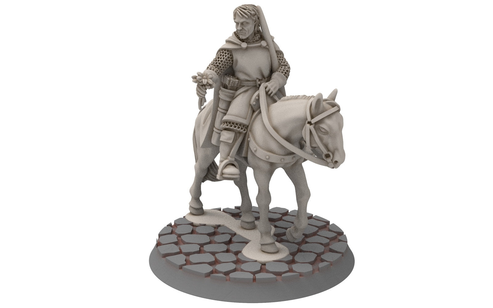 Gandor - Citadel Guard Captain leaving flower farewell, Defender of the city wall, miniature for wargame D&D, Lotr... Medbury miniatures