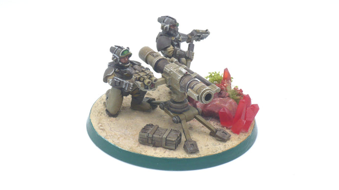 Imperial Army - Missile Launcher, Heavy Support Weapons, infantry, post apocalyptic empire, modular miniatures usable for tabletop wargame.