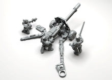 Load image into Gallery viewer, Imperial Army - Autocannon, Heavy Support Weapons team, infantry, post apocalyptic empire, modular miniatures usable for tabletop wargame.

