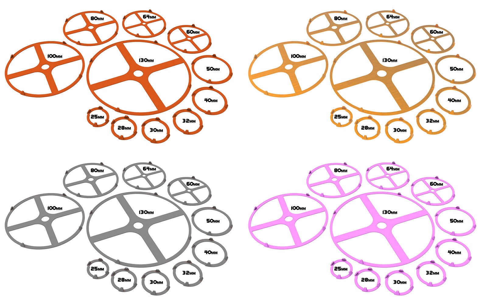 Lot of 25, 28, 30, 32, 40, 50, 60, 64mm base individual rainbow squad marker circles usable for skirmish wargame...