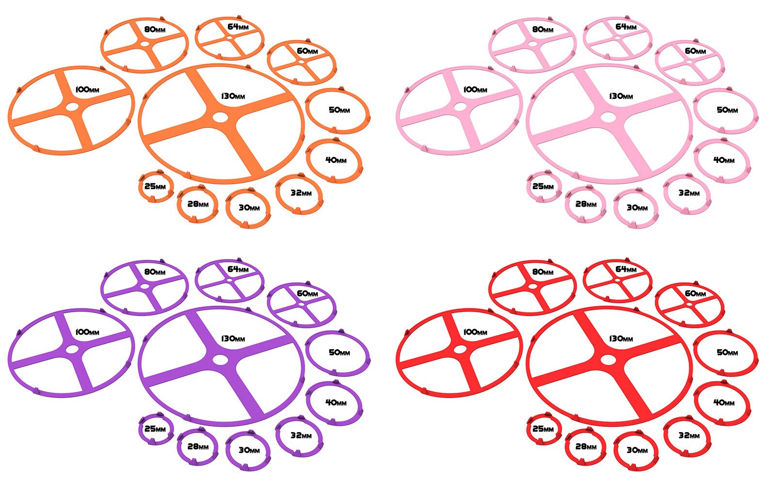 Lot of 25, 28, 30, 32, 40, 50, 60, 64mm base individual rainbow squad marker circles usable for skirmish wargame...