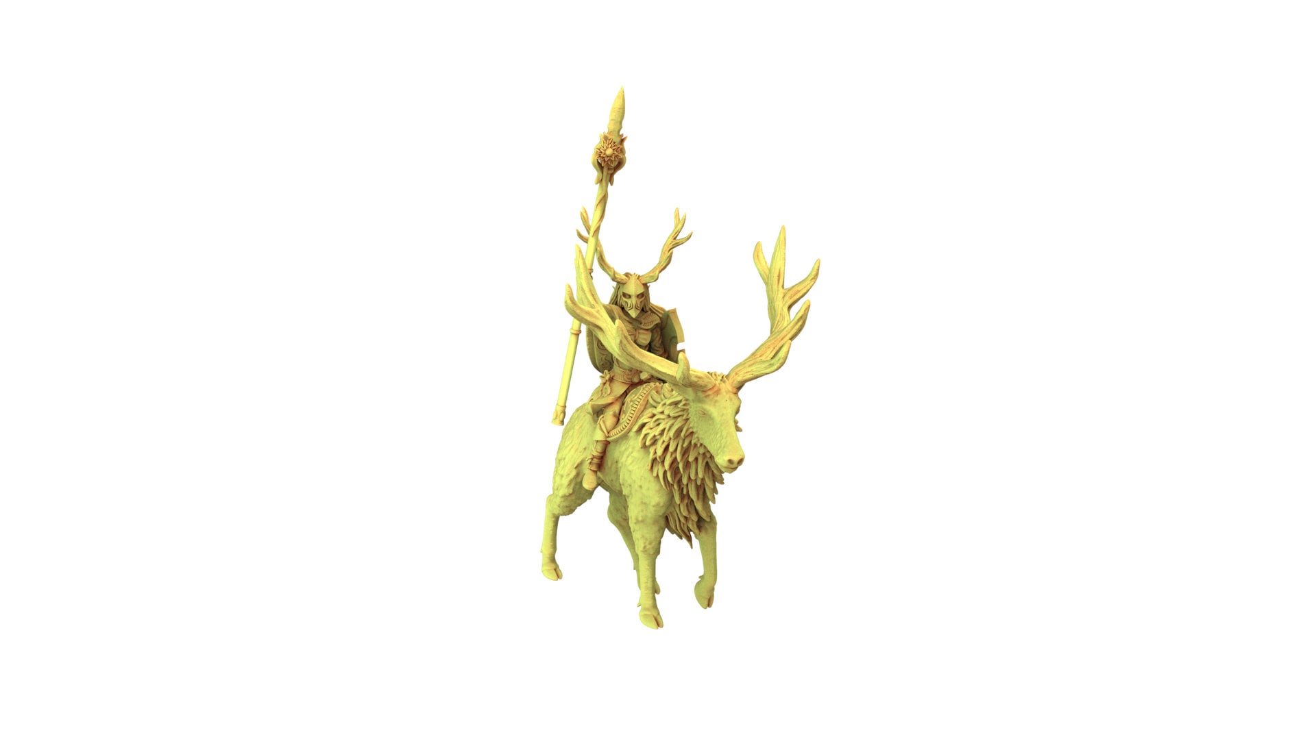 Sylvan Elves - Lord on deer with spear, forest keeper, nature's defender