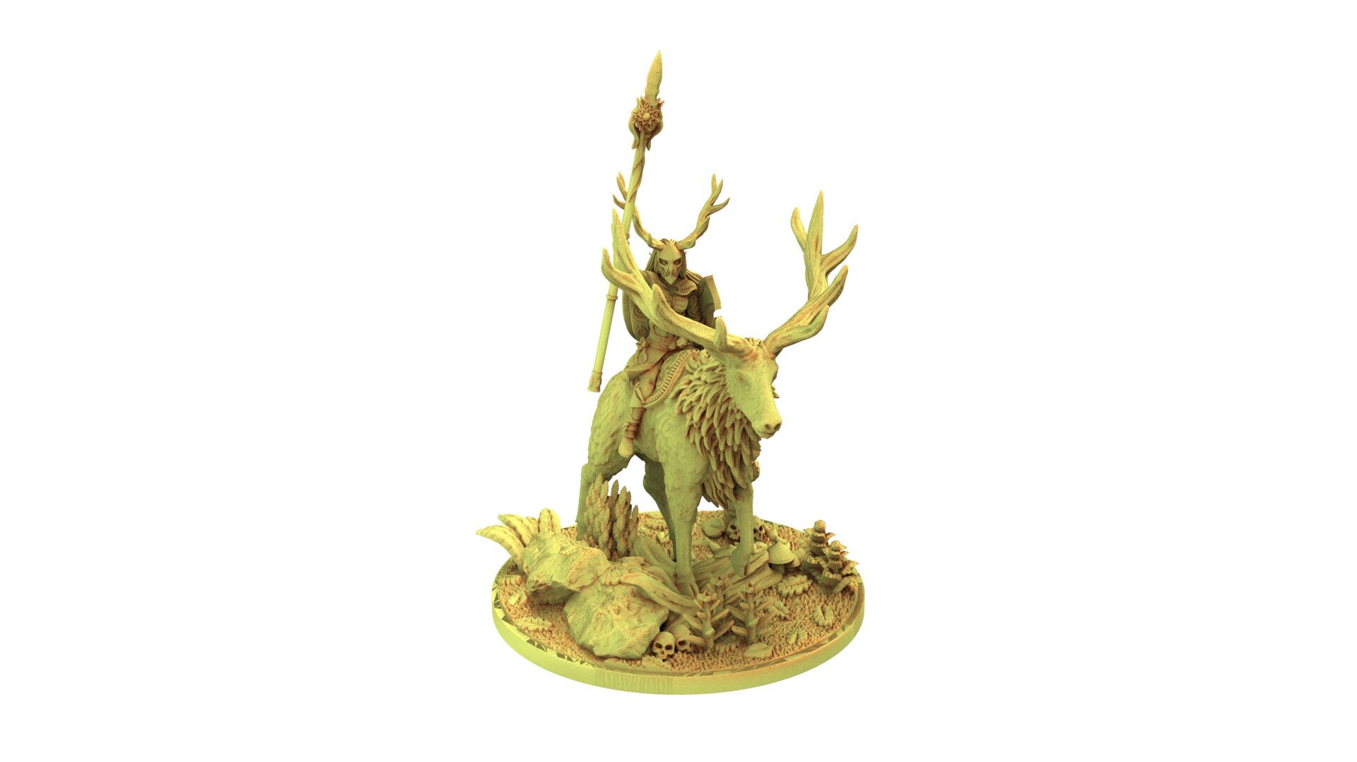 Sylvan Elves - Lord on deer with spear, forest keeper, nature's defender