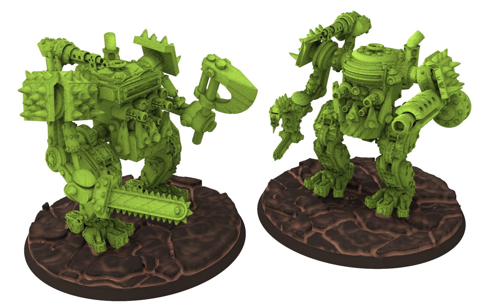 Green Skin - Orc Khan Killer Mega-Robot Warboy walker from iceland planet green-skinned Warbands Modular Kit heads torso legs GGW