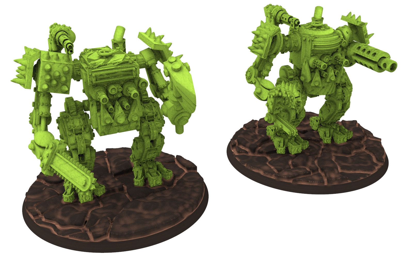 Green Skin - Orc Khan Killer Mega-Robot Warboy walker from iceland planet green-skinned Warbands Modular Kit heads torso legs GGW