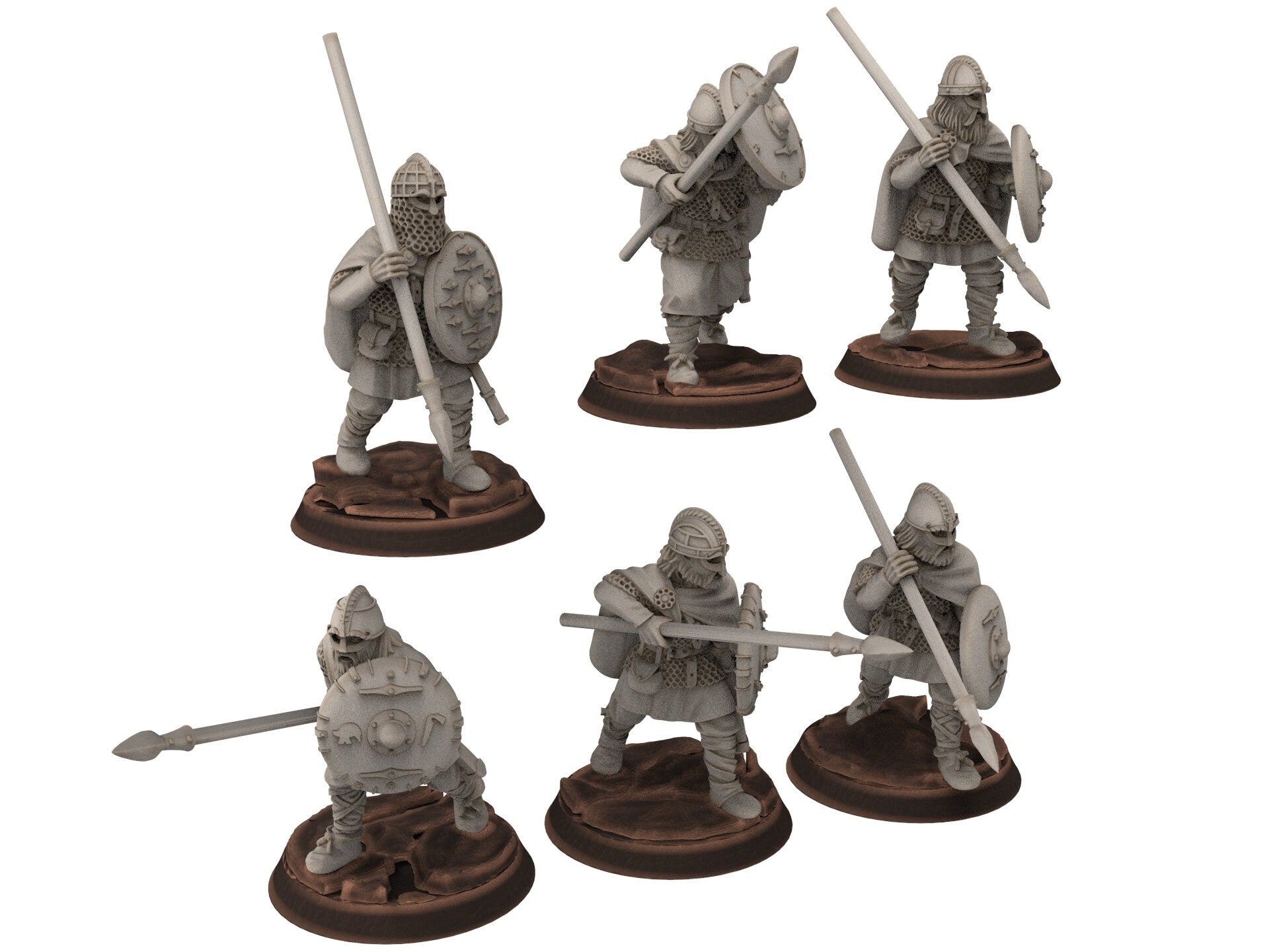 Wildmen - Wildmen heavy infantry swords, shields, Dun warriors warband, Middle rings miniatures for wargame D&D, Lotr... Medbury miniatures