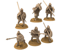 Load image into Gallery viewer, Vendel Era - Swordmen, Warriors Warband, Germanic Tribe, 7 century, miniatures 28mm, Infantry for wargame Historical... Medbury miniature
