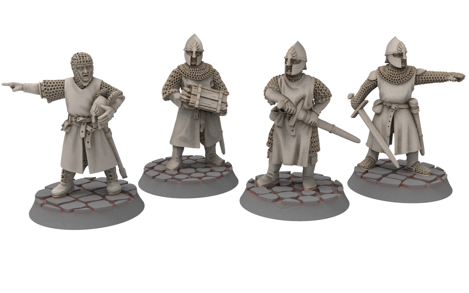 Gandor - Citadel Guard Siege engineer Captain Crew members, Defender of the city wall, miniature for wargame D&D, Lotr... Medbury miniatures