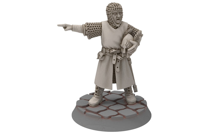 Gandor - Citadel Guard Siege engineer Captain Crew members, Defender of the city wall, miniature for wargame D&D, Lotr... Medbury miniatures