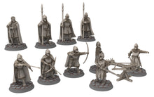 Load image into Gallery viewer, Gandor - Citadel Guard Spearmen at rest, Defender of the city wall, miniature for wargame D&amp;D, Lotr... Medbury miniatures
