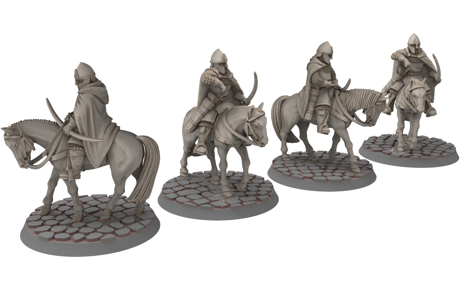 Gandor - Citadel guard Mounted Archers patroll, Defender of the city wall, miniature for wargame D&D, Lotr... Medbury miniatures