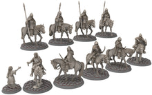 Load image into Gallery viewer, Gandor - Citadel guard Mounted Archers patroll, Defender of the city wall, miniature for wargame D&amp;D, Lotr... Medbury miniatures

