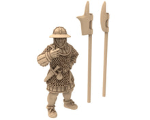 Load image into Gallery viewer, Medieval - Halberdier full unit, 13th century Generic men at arms Medieval soldiers,  28mm Historical Wargame, Saga... Medbury miniatures
