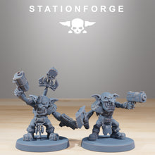 Load image into Gallery viewer, Green Skin - Gobs Berserkers, post apocalyptic empire, usable for tabletop wargame.
