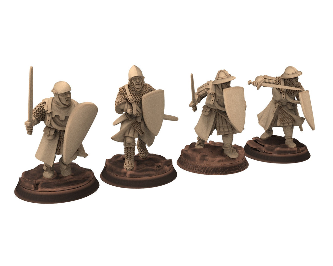 Medieval - Men-at-arms, Swordmen 12 to 15th century, Medieval soldiers 100 Years War,  28mm Historical Wargame, Saga... Medbury miniatures