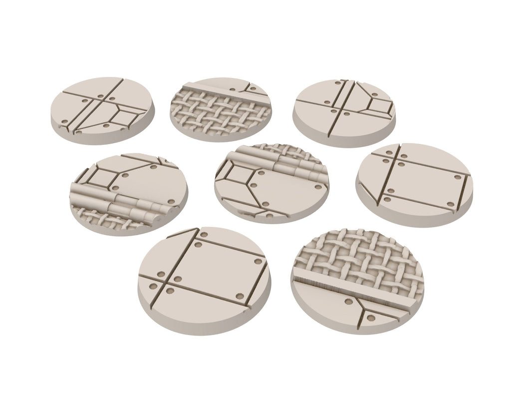 StarShip V2 - Lot of StarShip texture round bases for miniatures, size 25mm, usable for Warmachine, Starfinder and sci-fi wargames.