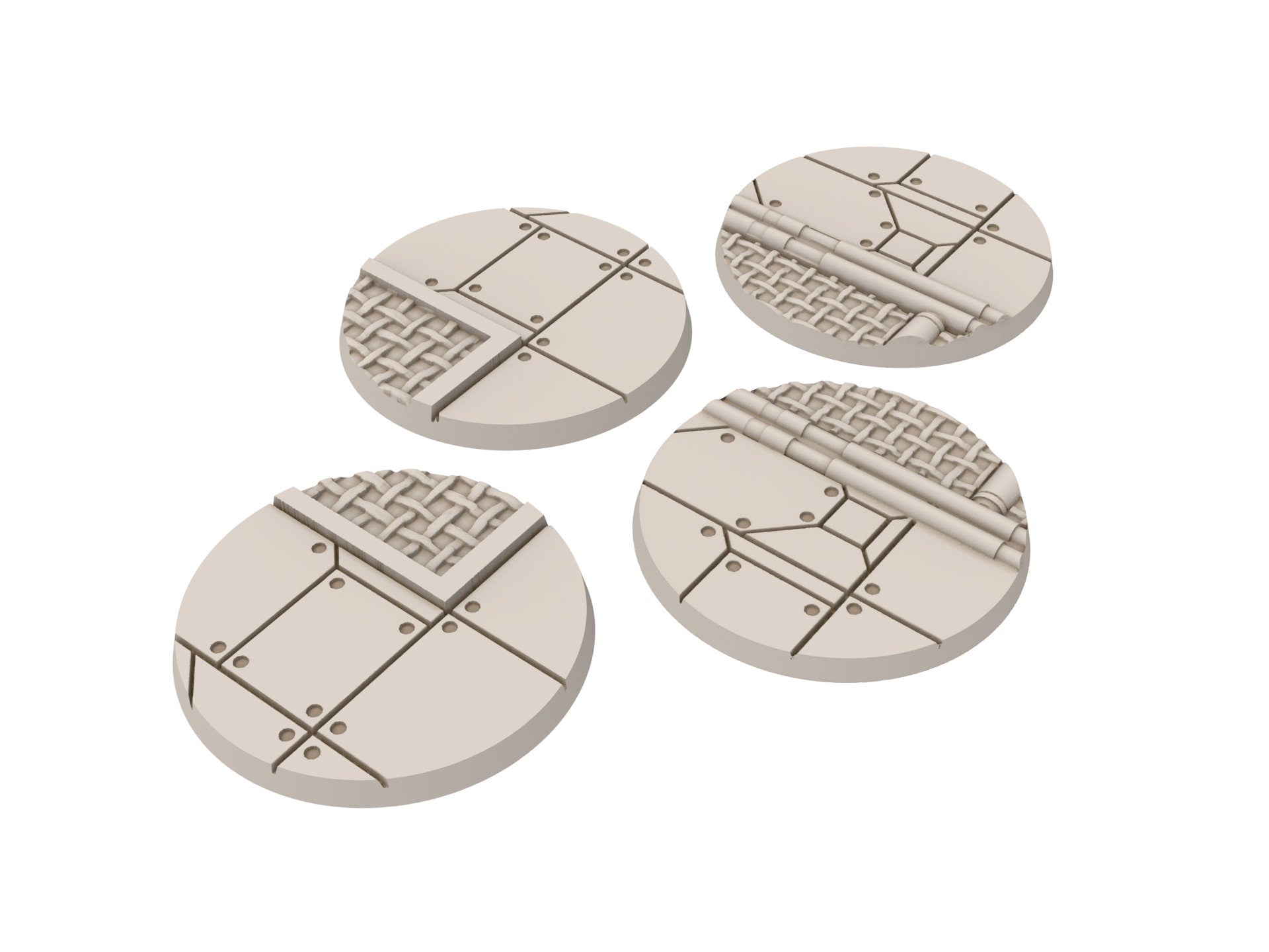 StarShip V2 - Lot of StarShip texture round bases for miniatures, size 25mm, usable for Warmachine, Starfinder and sci-fi wargames.